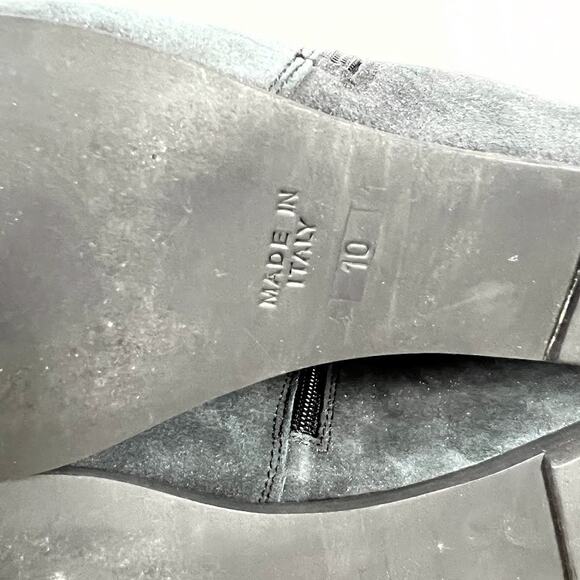 FS / NY Magic Wedge Bootie Black Metallic Suede Side Zip sz 10 - Picture 6 of 7